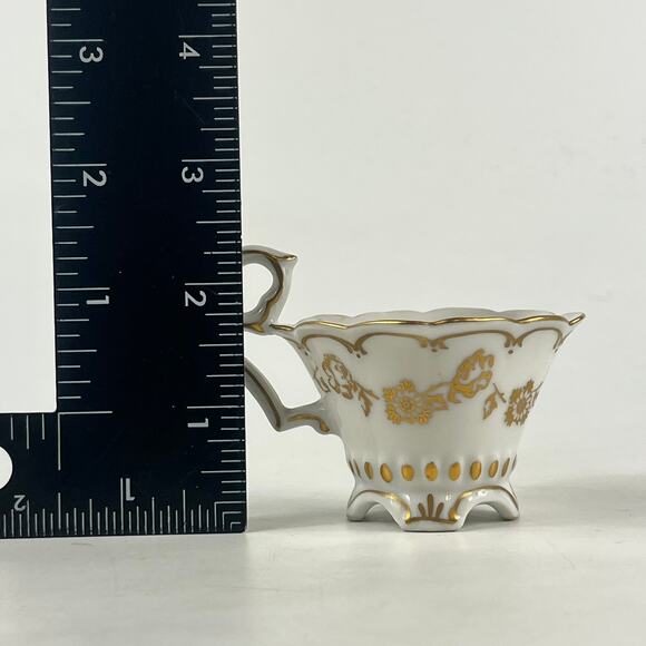 Bavaria Warranted Coin Gold Footed Teacup & Saucer Set Ornate Handle Vintage - Picture 12 of 16